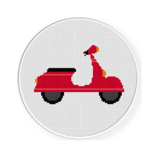 Cute Scooter Cross Stitch Pattern