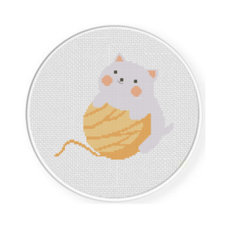 Cat Yarn Cross Stitch Pattern