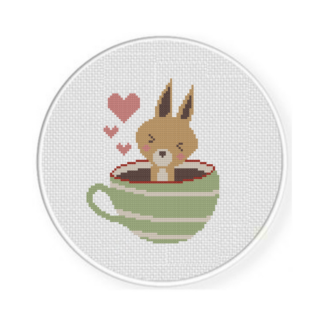 Bunny Cup Cross Stitch Pattern