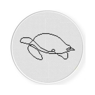 One Line Turtle Cross Stitch Pattern