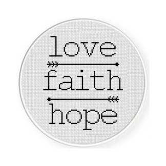 Love Faith Hope Cross Stitch Pattern