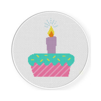 Fun Birthday Cake Cross Stitch Pattern