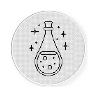 Potion Bottle Outline Cross Stitch Pattern