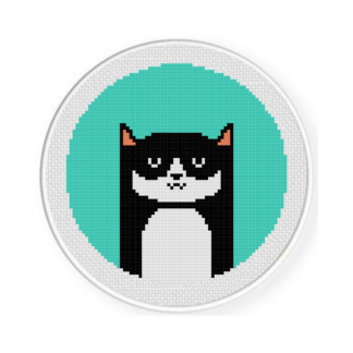 Cute Cat Portrait Cross Stitch Pattern
