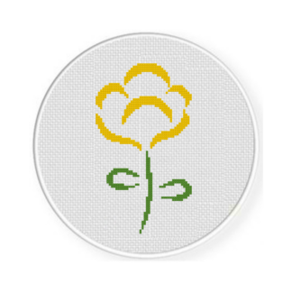 Yellow Flower Shape Cross Stitch Pattern