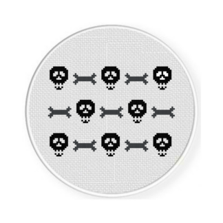 Skull Bones Cross Stitch Pattern