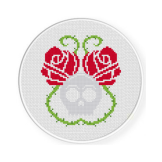 Skull And Roses Cross Stitch Pattern