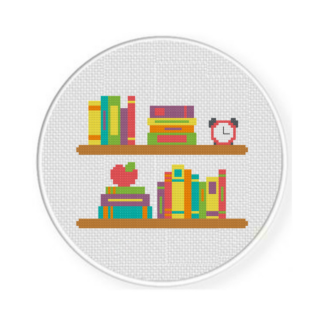 Book Shelf Cross Stitch Pattern