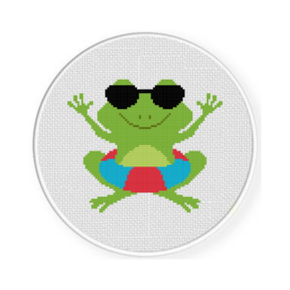Beach Frog Cross Stitch Pattern