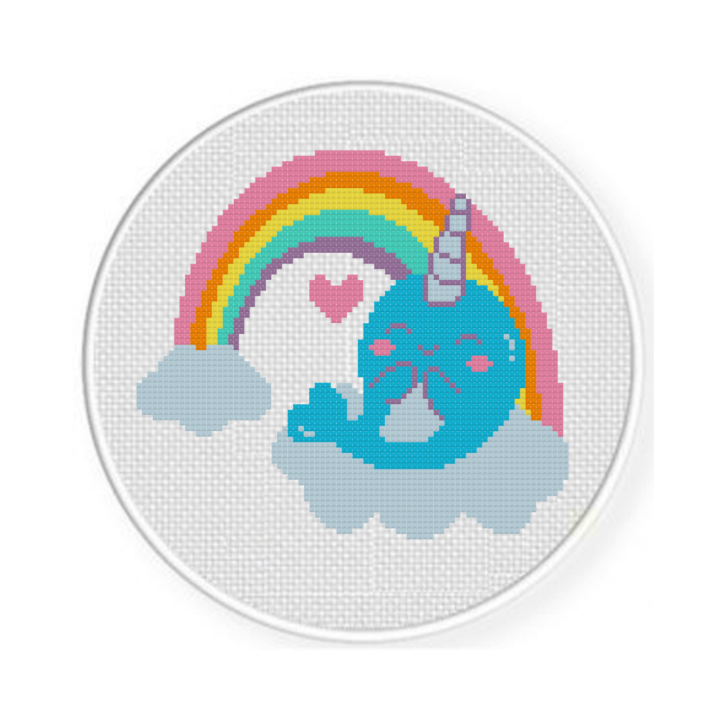 Rainbow Narwhal Cross Stitch Pattern – Daily Cross Stitch