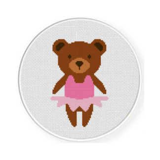 Bear in Tutu Cross Stitch Pattern