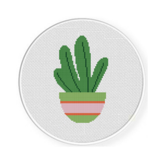 Green Pot Plant Cross Stitch Pattern