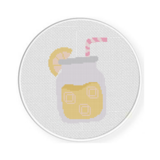 Lemonade Glass Cross Stitch Pattern
