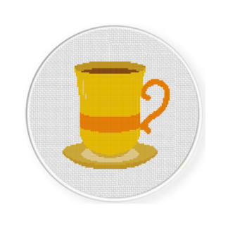 Doodle Coffee Cup Cross Stitch Pattern