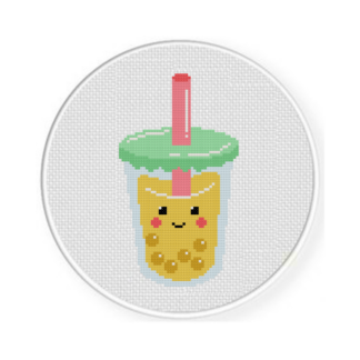 Cute Milktea Cross Stitch Pattern