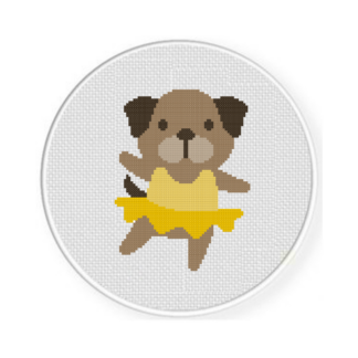 Dog in Tutu Cross Stitch Pattern
