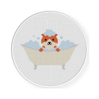 Bath Time Kitty Cross Stitch Pattern