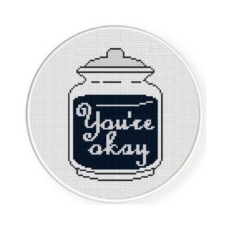 You're Okay Jar Cross Stitch Pattern