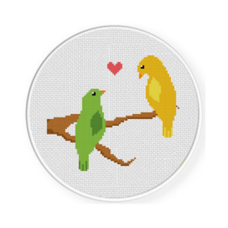 Love Birds Cross Stitch Pattern