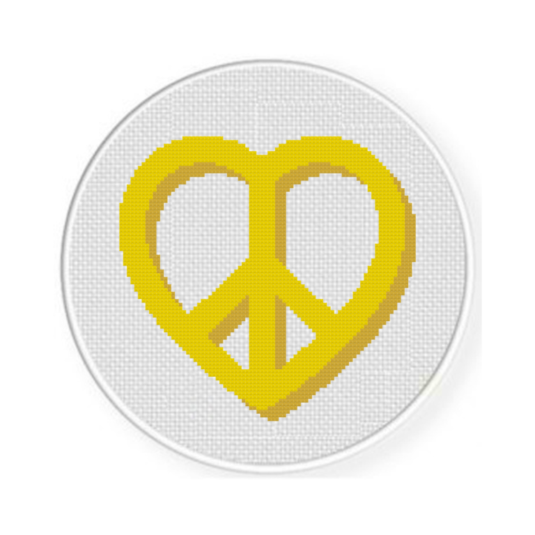 Peace Sign Heart Cross Stitch Pattern – Daily Cross Stitch