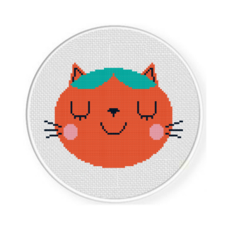 Cute Kitty Face Cross Stitch Pattern