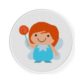 Cute Fairy Lollipop Cross Stitch Pattern