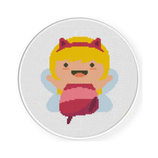 Cute Fairy Kitty Cross Stitch Pattern