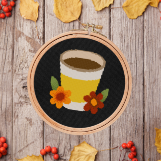 Autumn Coffee Cross Stitch Pattern