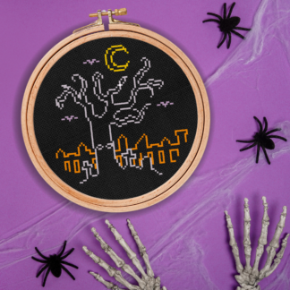 Spooky Tree Glow Cross Stitch Pattern