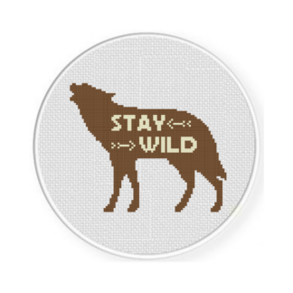 Stay Wild Wolf Cross Stitch Pattern