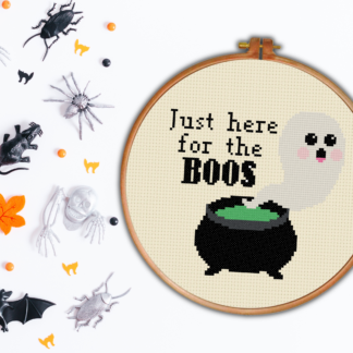 Ghost Cauldron Cross Stitch Pattern