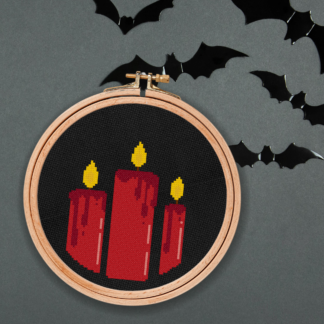 Three Red Candles Cross Stitch Pattern