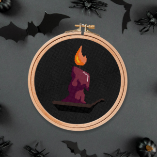 Violet Candle Cross Stitch Pattern