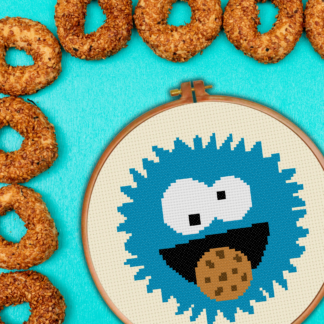 Crazy Cookie Monster Cross Stitch Pattern
