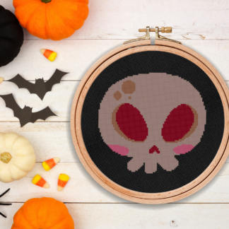 Cartoon Skull Cross Stitch Pattern