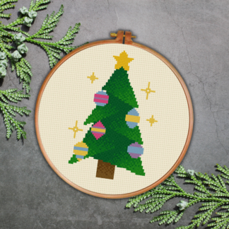 Festive Christmas Tree Cross Stitch Pattern