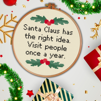 Santa Claus Has The Right Idea Cross Stitch Pattern