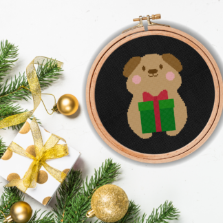 Cute Pup Gift Cross Stitch Pattern