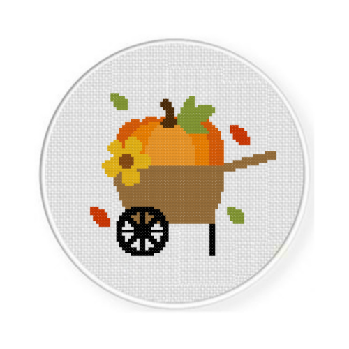 Pumpkin Cart Cross Stitch Pattern - Image 2