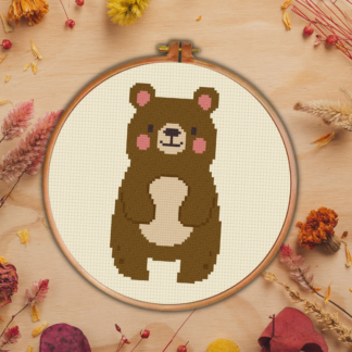 Smiling Bear Cross Stitch Pattern