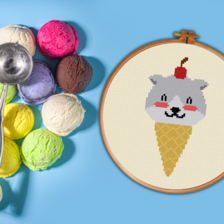 Kitty Cone Cross Stitch Pattern