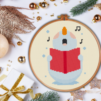 Singing Snowman Cross Stitch Pattern