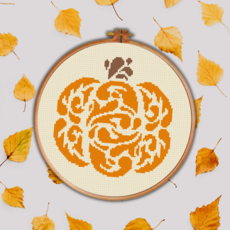 Fanciful Pumpkin Cross Stitch Pattern