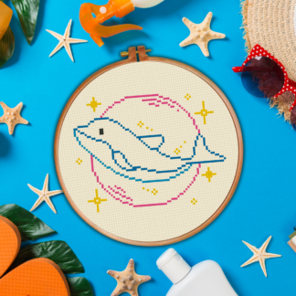 Dolphin Outline Cross Stitch Pattern