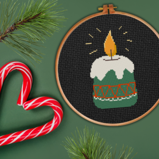 Christmas Candle Cross Stitch Pattern