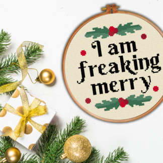 I Am Freaking Merry Cross Stitch Pattern