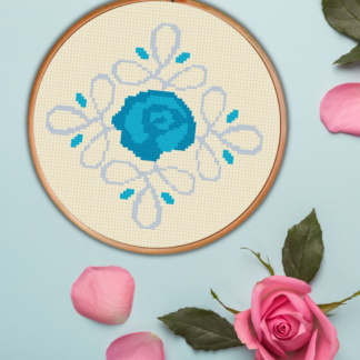 Winter Blue Rose Stitch Pattern