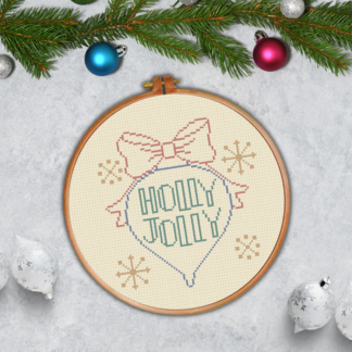 Holly Jolly Ornament Cross Stitch Pattern