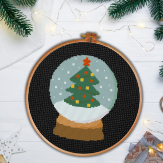 Snowglobe Tree Cross Stitch Pattern