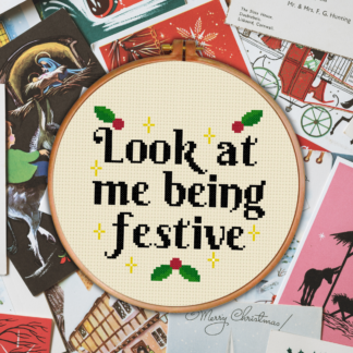 Look At Me Being Festive Cross Stitch Pattern